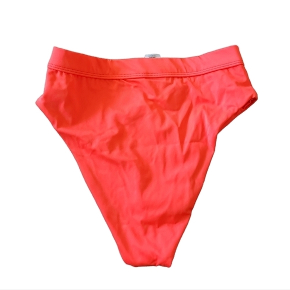 Lulu's Red High Waisted High Leg Bikini Bottoms Summer - Picture 2 of 4